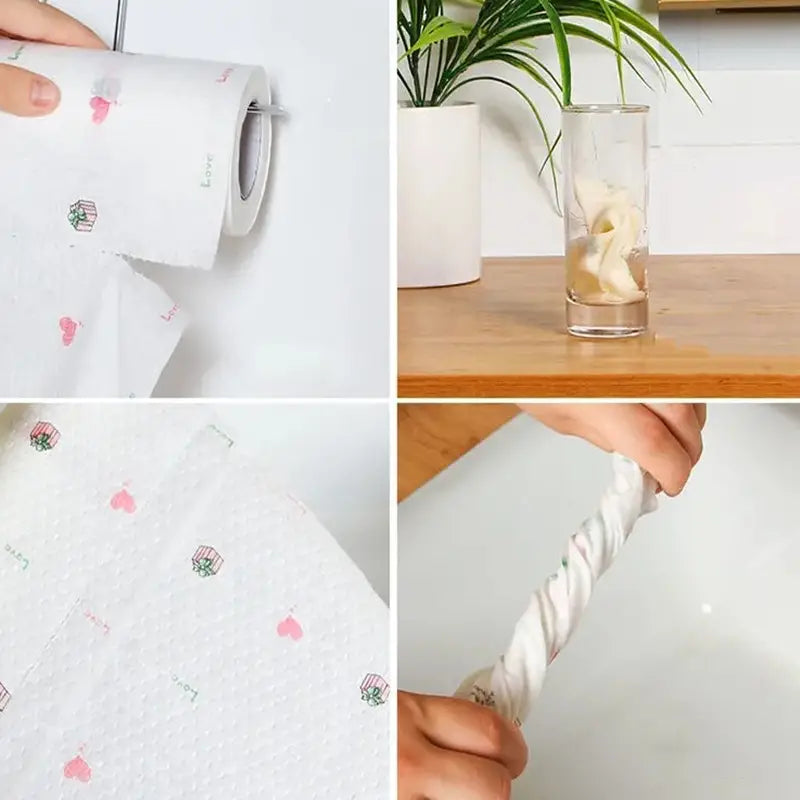 Reusable Bamboo Kitchen Towels Roll - 40 Sheets