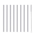 Mini Cocktail Straws Short Small Straw Reusable Metal Stainless Steel Bar Drinking Straws Set with Cleaner Brush for Cocktails Rock Gin Glass Coffee Mason Jar Tumblers Fruit Juice Silver 8 Pcs