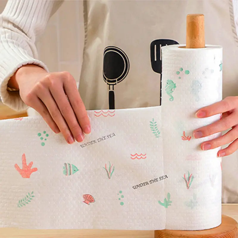 Reusable Bamboo Kitchen Towels Roll - 40 Sheets