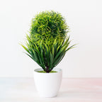 Artificial Flower Pot with Miniature Plant Decor