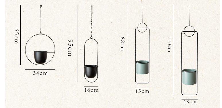 Creative Hanging Iron Flower Pot for Indoor Plants