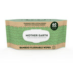 MOTHER EARTH Bamboo Flushable Wipes for Sensitive Skin Septic Safe Hypoallergenic Unscented Toilet Wipes (60 Flushable Wipes)