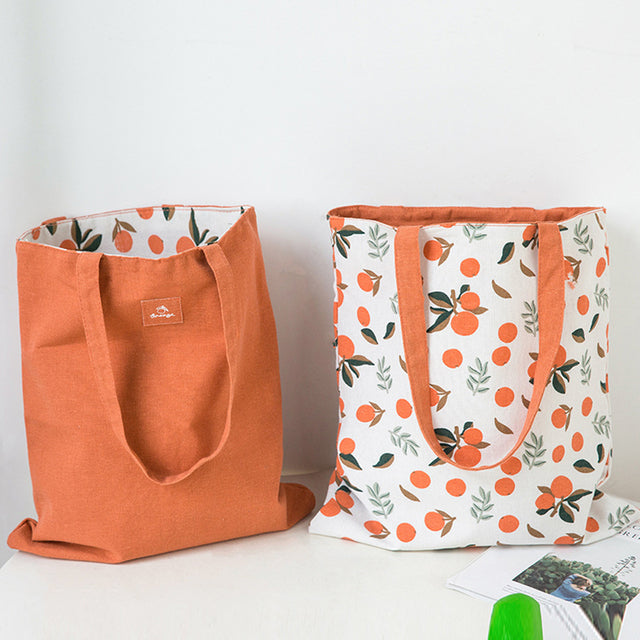 Cotton Linen Reusable Large Capacity Tote Handbag
