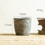 Vintage African Element Flower Pot - Garden Art Vase