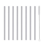 Mini Cocktail Straws Short Small Straw Reusable Metal Stainless Steel Bar Drinking Straws Set with Cleaner Brush for Cocktails Rock Gin Glass Coffee Mason Jar Tumblers Fruit Juice Silver 8 Pcs