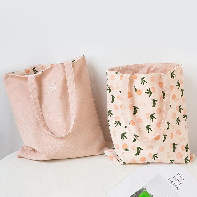 Cotton Linen Reusable Large Capacity Tote Handbag