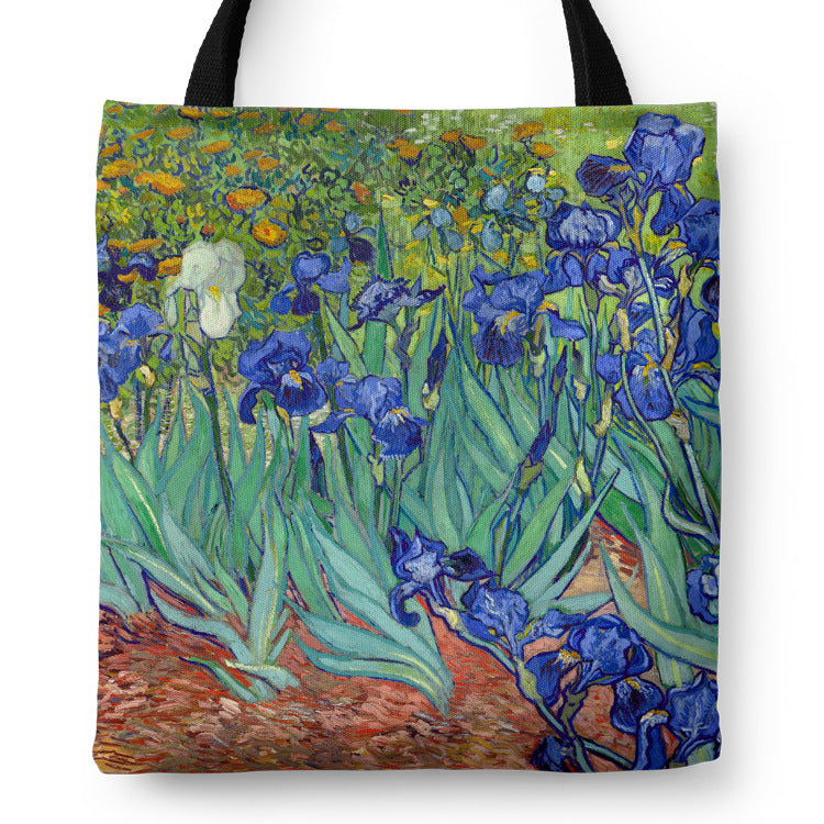 Iris Flower Reusable Canvas Shopping Bag
