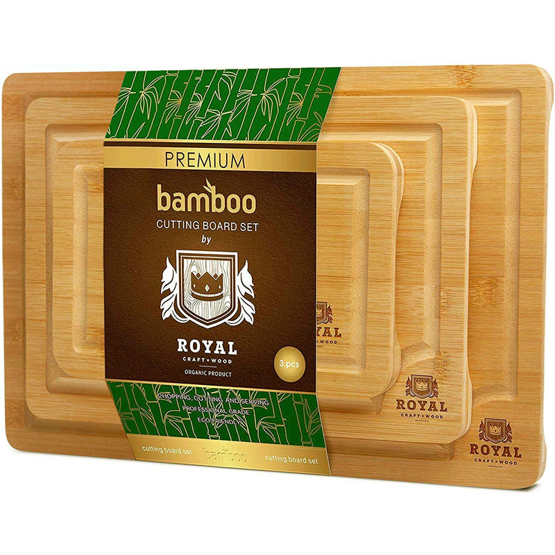 Bamboo and Wood Cutting Board Three-Piece Set